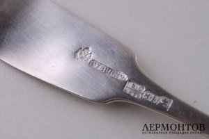 Вилка. Серебро 84 пробы. И.Губкин.Российская империя.  1856г.