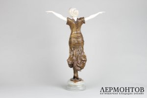 Скульптура Танцовщица в стиле Ар Деко. Франция, Париж, авт. T. Lemoyne, 1920-е гг. 