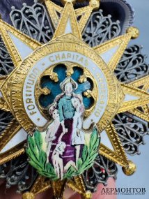 Звезда ордена Милосердия и благотворительности. Серебро, эмаль, Испания, ок. 1900
