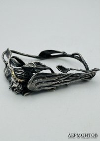 Набор для десерта с кувшинками. Серебро 925 пробы, золочение, Россия, 2000-е годы