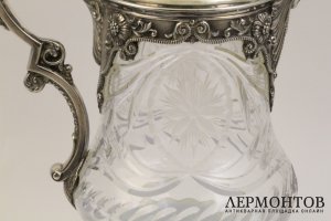 Декантер. Серебро 925, хрусталь. Португалия. Topazio