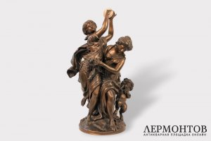 Скульптура. Вакханки и сатир. Бронза. Матюрен Моро. Франция.