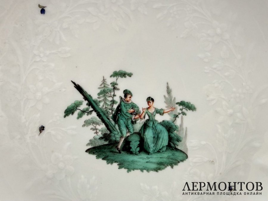 Блюдо Галантные сцены. Германия, Meissen, 18 век. Фарфор, роспись.