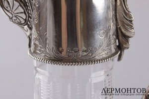Графин. Серебро 925 пробы, стекло. 1872 год. Англия