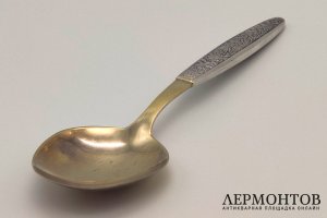 Салатная ложка с узором Самородок. Серебро 916 пр. СССР, Таллинн, 1960-80е гг.