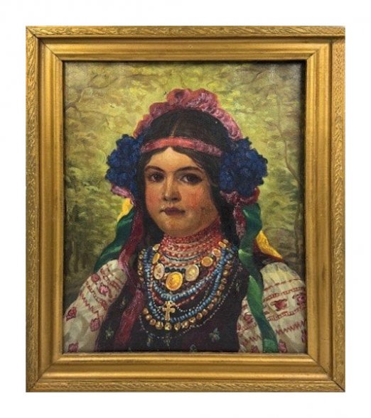 Портрет русской красавицы. Холст, масло, Россия, начало 20 века