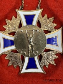 Приз по тяжёлой атлетике. Серебро 800 пробы, эмаль, золочение, Германия, 1933 год