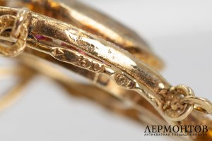 Подвеска в стиле Ар Деко с аквамаринами. Российская Империя, 1908-1917 гг. Золото 56.