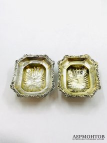 Парные солонки. Серебро 84 пробы, Россия, 1873 и 1875 годы