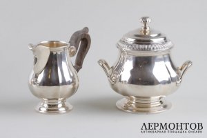 Чайный и кофейный сервиз в классическом стиле. Серебро 950 пробы. Франция, кон. XIX в