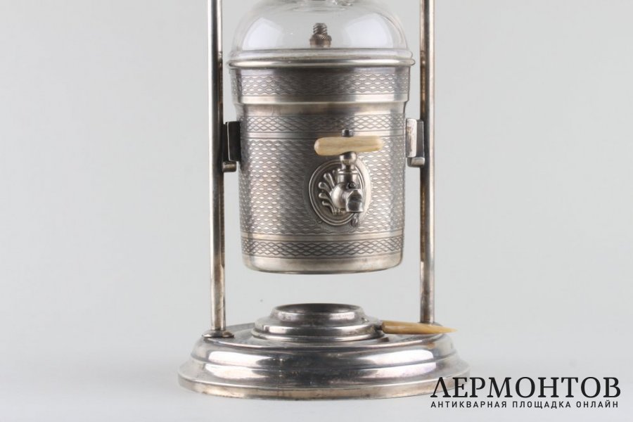 Кофеварка. Варшава. Мельхиор, посеребрение, Российская империя.