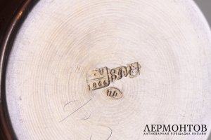 Молочник в русском стиле лоза. Серебро 84 пробы. Россия, 1866 год.