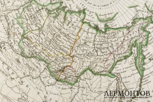 Карта. Российская империя. Сибирь и Русская Америка.  Мальт-Брюн. Франция, 1812 год.