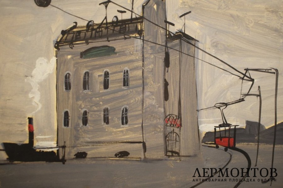 Картина Ромадин М.Н. Эскиз к фильму Застава Ильича. 1960-е.