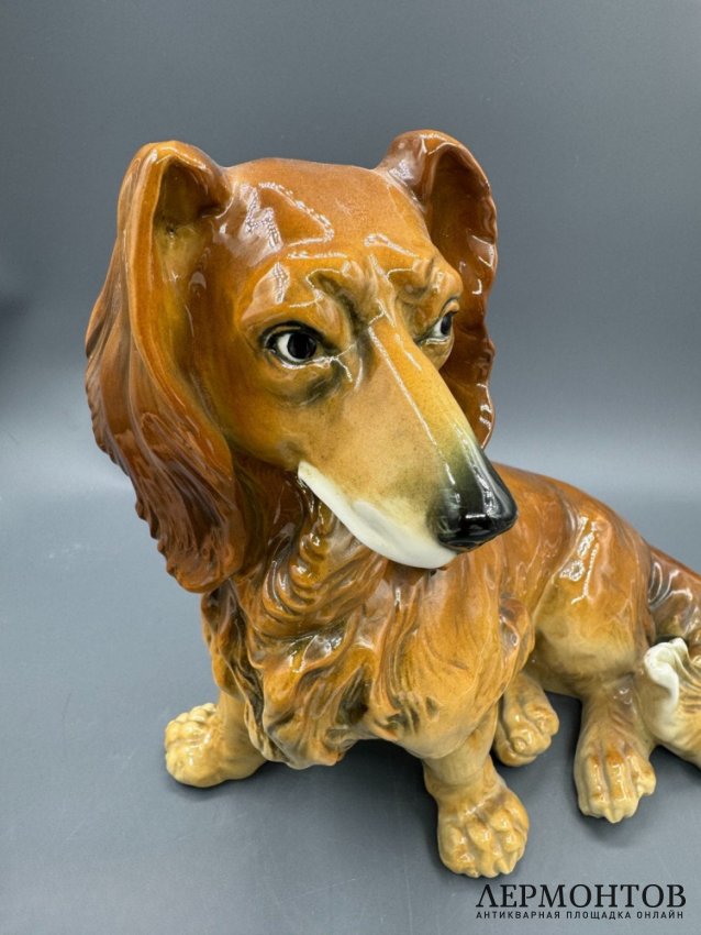 Статуэтка «Такса». Фарфор, роспись, Karl Ens, Германия, 1950–1970 годы