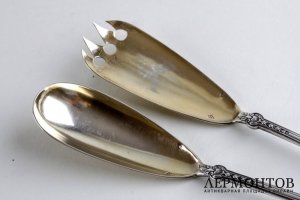 Набор для сервировки, салата. A. Debain. Серебро 950 пробы. Франция, XIX в