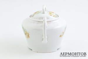Сахарница Розы. Российская Империя, Товарищество Кузнецова, 1889-1917 гг. Фарфор.