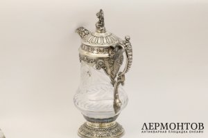 Декантер. Серебро 925, хрусталь. Португалия. Topazio
