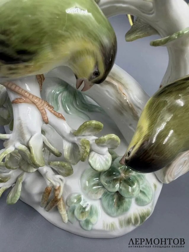 Скульптурная группа «Чижи». Фарфор, роспись, Meissen, И. И. Кендлер, Германия
