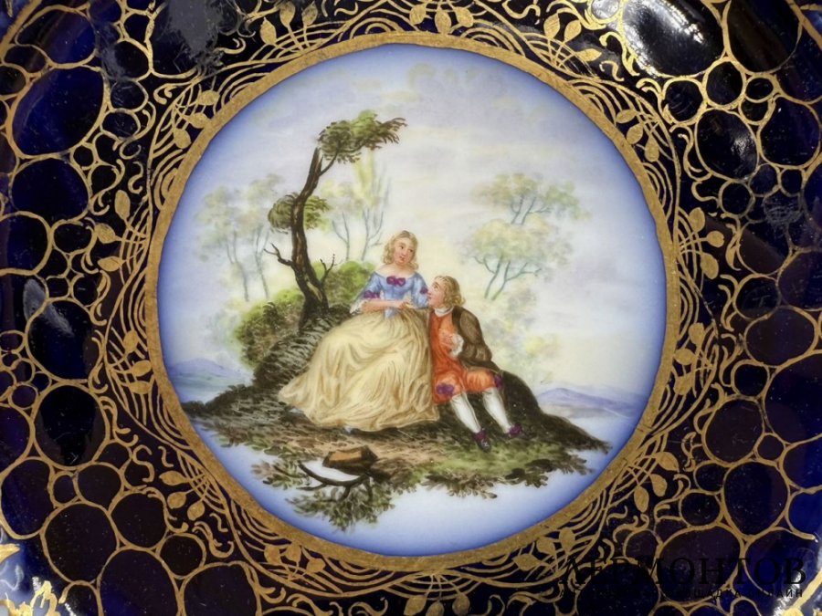 Тарелки Галантные сцены. Франция, Sevres, 19 век. Фарфор, роспись.