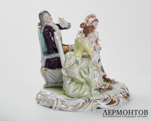 Статуэтка «Чаепитие». Фарфор, Schaubach-Kunst, Unterweißbach, Германия, 1940–1953 годы