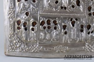 Икона Праздники, в окладе. Российская империя, 1870е.