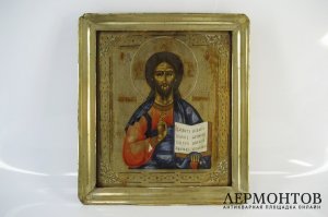Икона. Господь Вседержитель. Дерево. Российская Империя, Пермская Губерния, XIХ век.
