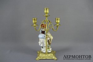Каминный гарнитур. Фарфор, бронза. Германия, ХХ век.