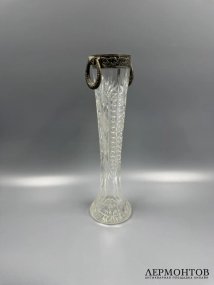 Ваза в стиле неоклассицизма. Серебро 84 пробы, хрусталь, Россия, 1908–1917 годы