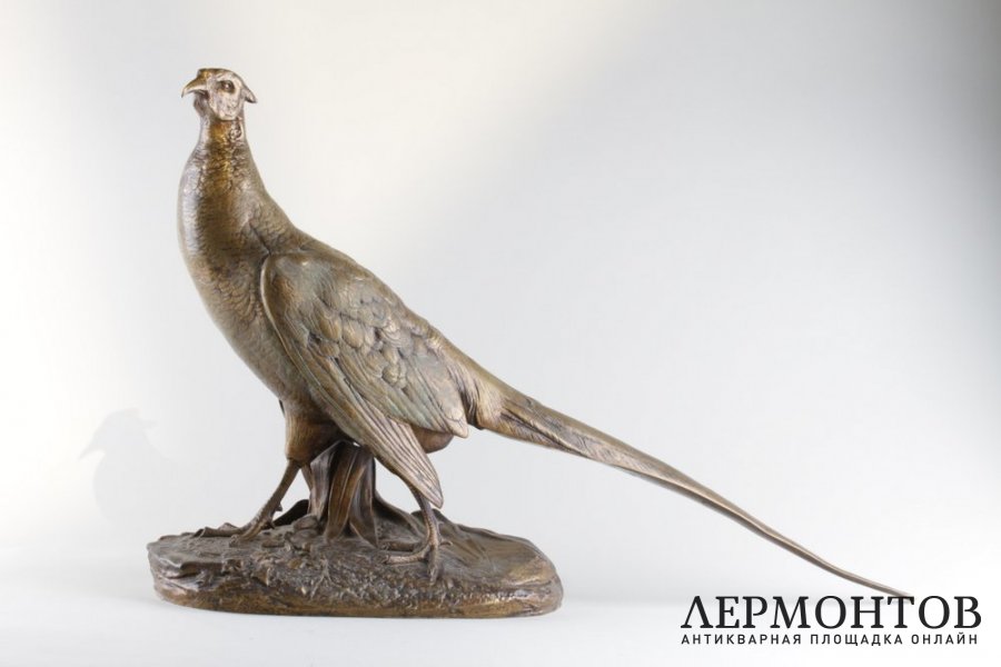 Скульптура Фазан.  Франция, Париж, автор модели Clovis Masson, кон. 19 в. Бронза.