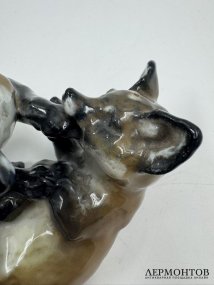 Статуэтка «Играющие лисята». Фарфор, роспись, Rosenthal, Германия, 1-я половина 20 века