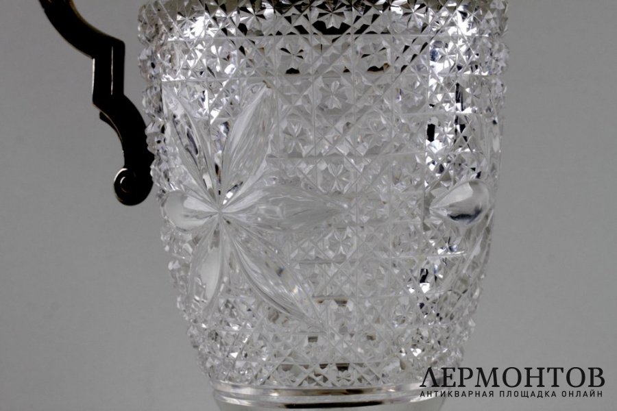 Графин для воды и вина в стиле ампир. Серебро 800, хрусталь. Германия, кон. XIX в.