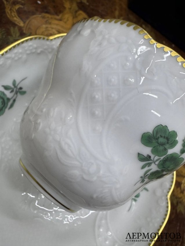 Чайный сервиз на 6 персон с букетами цветов. Фарфор, Meissen, Германия, 20 в.
