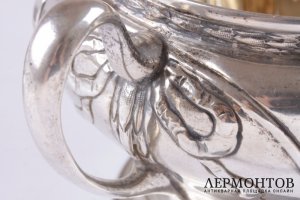 Сахарница с крышкой в классическом стиле. Серебро 800 пробы. Германия