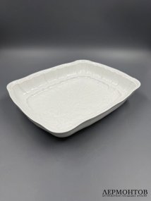 Прямоугольное блюдо из «Лебединого сервиза», 22,5 × 21 см. Фарфор, Meissen, Германия