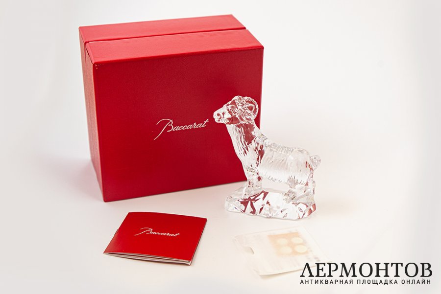 Статуэтка Баран. Франция, фирма Baccarat, коллекция Zodiaque, 2015 год. Хрусталь.