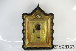 Икона. Св. Серафим Саровский. Серебро 84 пробы. Российская Империя.