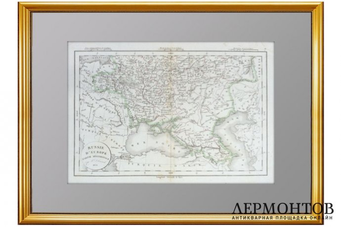 Карта. Европейская Россия. Часть Южная (вкл. Польшу, Крым). 1831г. Деламарш