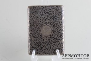 Портсигар. Серебро 84 пробы, чернь. Российская империя, Москва, 1899-1908.