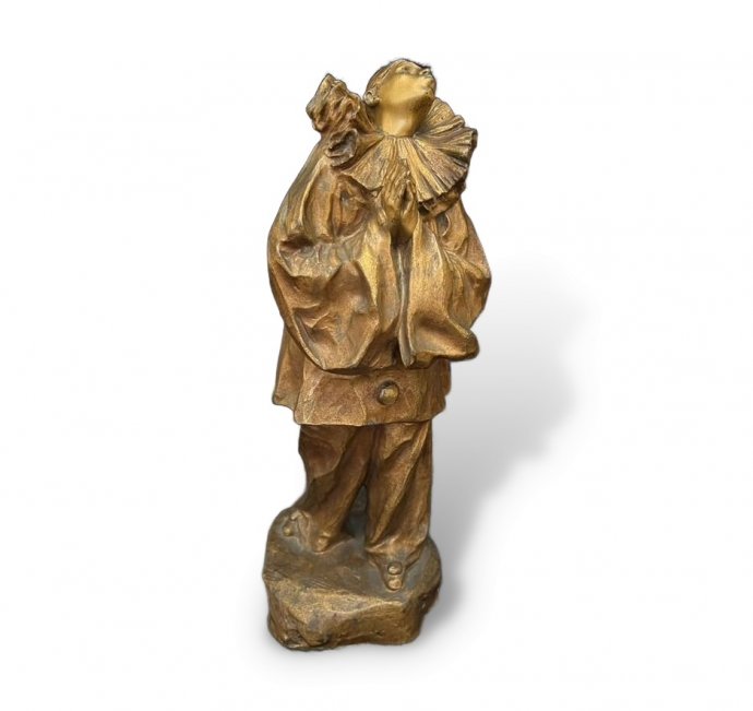 Скульптура Пьеро. Франция, Lucien Alliot, 1920-30-е гг. Бронза, золотистый лак.