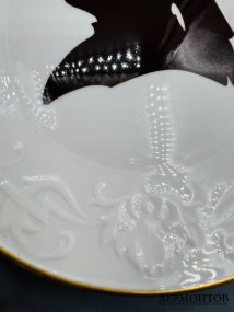 Настенное панно с профилями Лессинга и Клейста. Фарфор, Meissen, ГДР, 1977 год