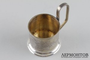 Подстаканник с гравировкой в русском стиле. Россия, Москва, мастер А.Фульд, 1888 г.