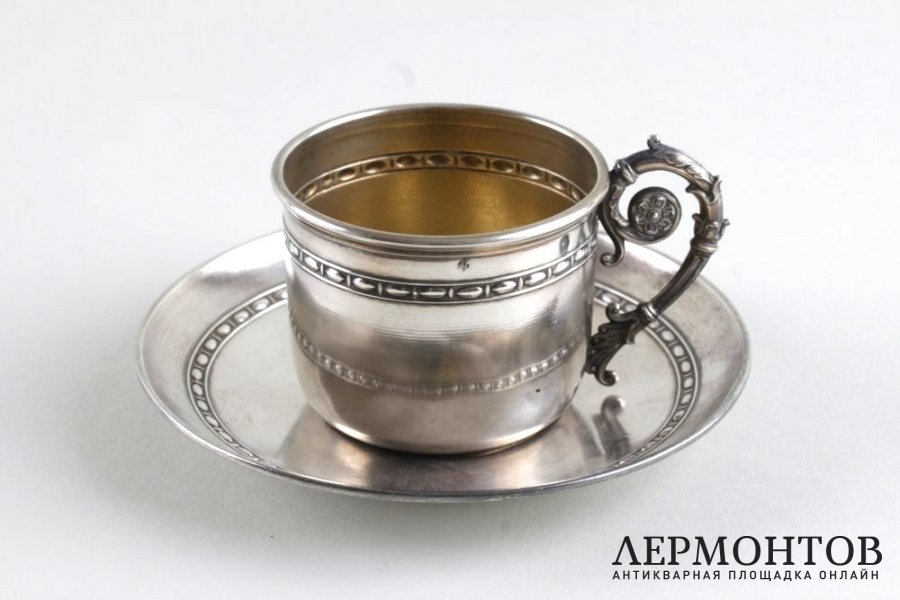 Кофейная пара в классическом стиле. Серебро 800 пробы. Франция