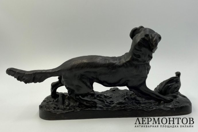 Скульптура Собака сеттер. Россия, Каслинский завод, 1911 г. Чугун.