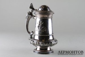 Кружка в стиле неоренессанс. Серебро 835 пробы. Швеция.