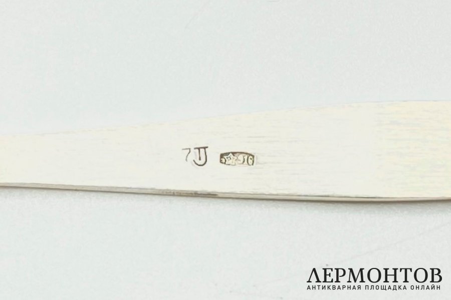 Набор кофейных ложек 6 шт. Таллин, 1950-е гг. Серебро 916 пробы, золочение.