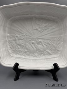 Блюдо для запекания из «Лебединого сервиза», 33,5 × 21 см. Фарфор, Meissen, Германия