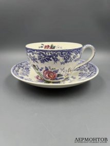 Чайная пара «Mayflower». Фаянс, роспись, Copeland Spode, Англия, 1920–1940 годы