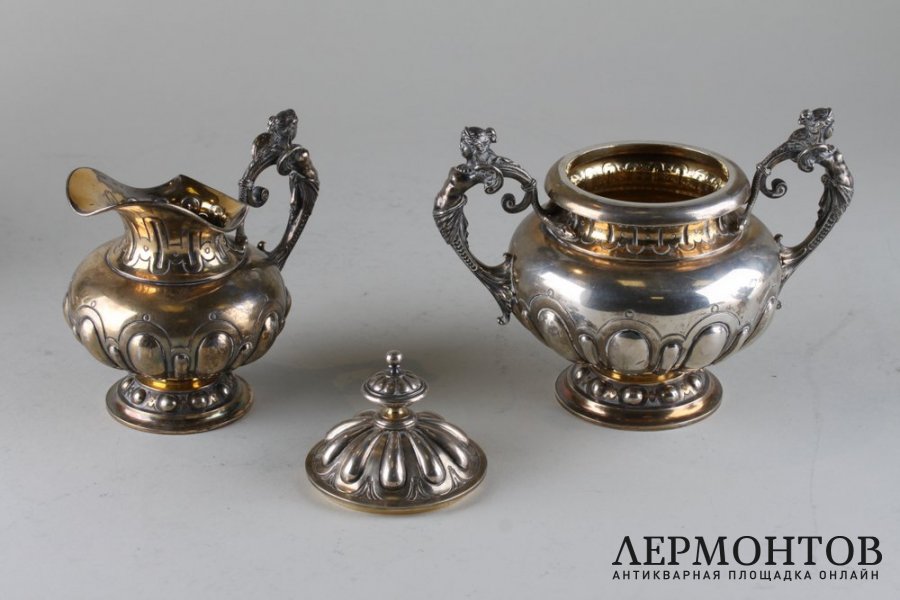 Сервиз чайно-кофейный. Серебро 800 пробы. Германия,Eduard Foehr, 1835-1904 гг. 