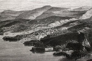 Гравюра. Севастополь перед осадой. Гравер Шройдер. Париж, 1857 год.